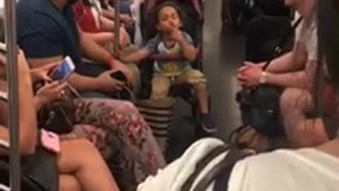 Two women arguing on train