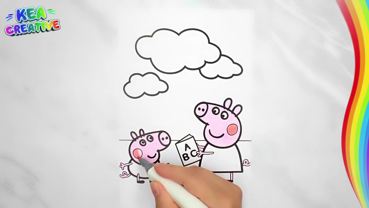 Peppa Pig & George Pig - How To Color Peppa PIG - @KeaCreative2