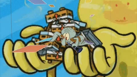 Squidward Is Playing With Tiles In Front Of SpongeBob’s Shrunken Pants 👖