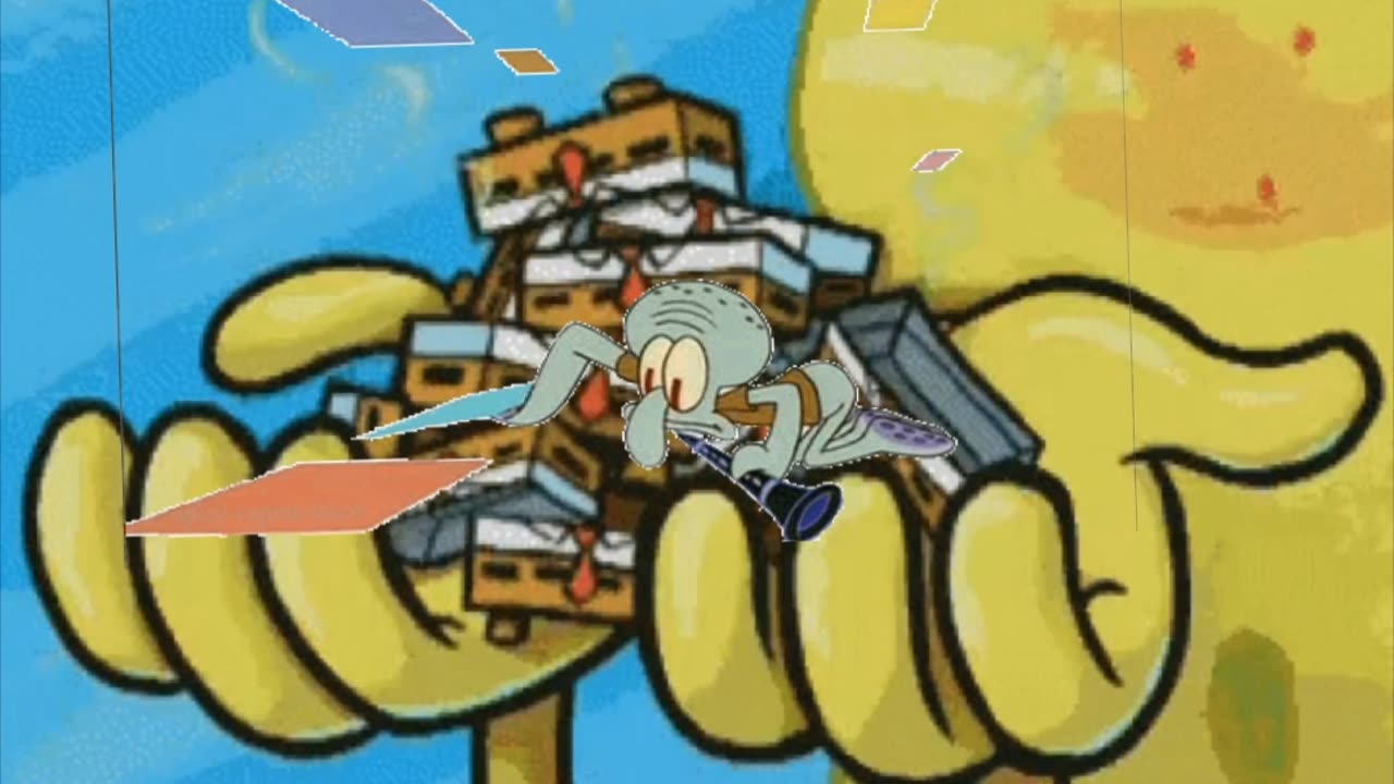 Squidward Is Playing With Tiles In Front Of SpongeBob’s Shrunken Pants 👖