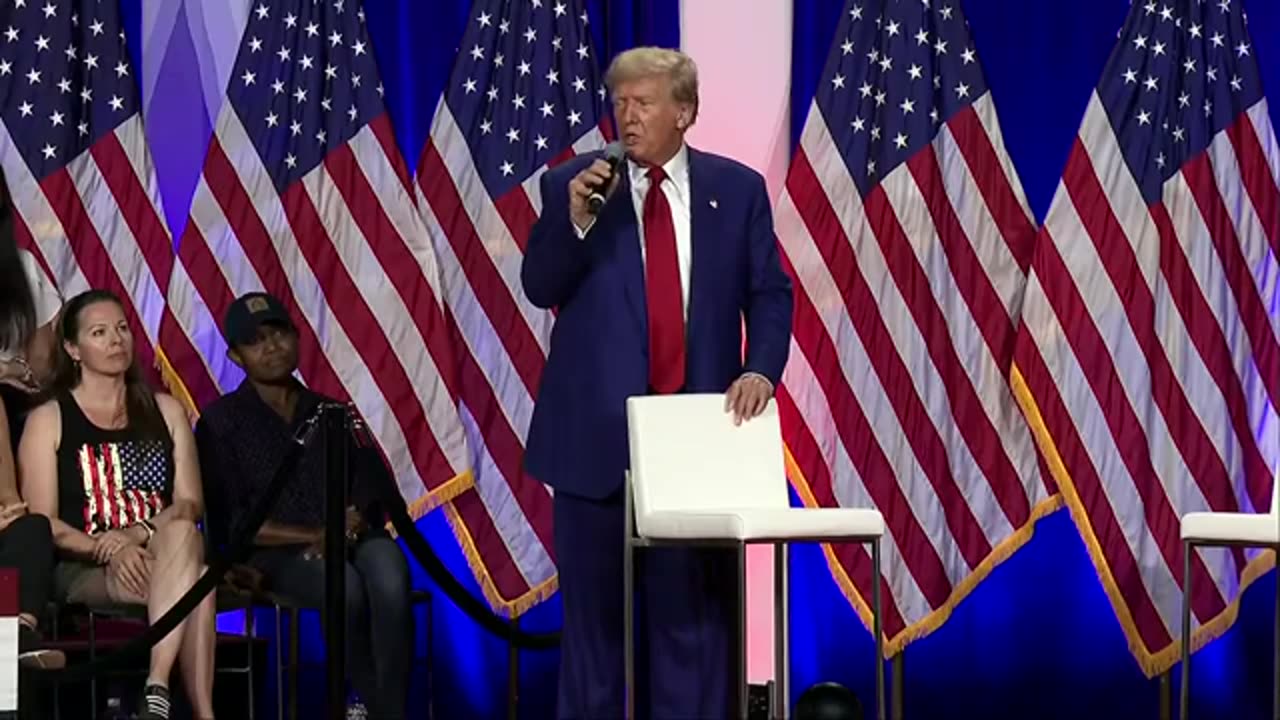 Donald Trump participates in a Town Hall moderated by Tulsi Gabbard