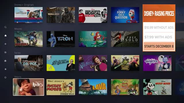 Disney ad-free subscription cost to increase 38_ in December