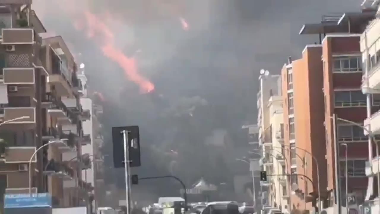 A large fire broke out in Rome, Italy on Wednesday on a hill near the Italian