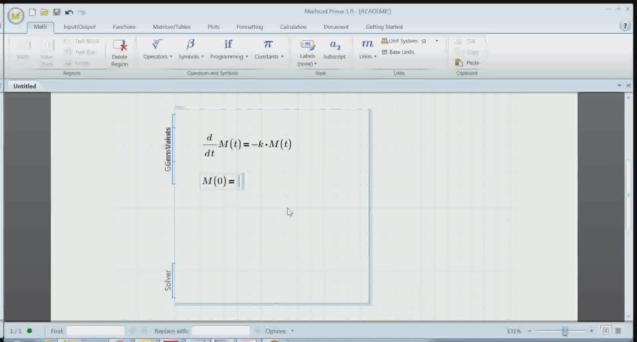 Odes in Mathcad Prime