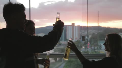 Group of Friends Toasting with Beer