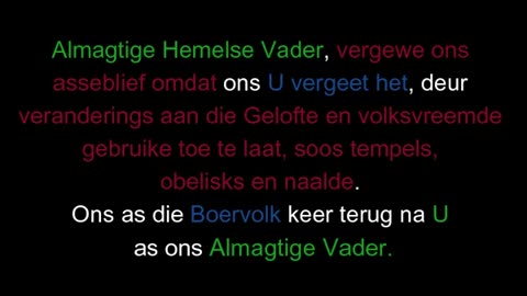 Ons het U vergeet, Vader By Die BoerVolk