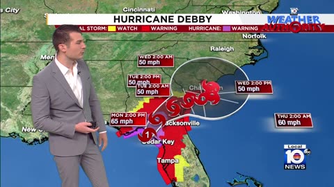 *5 a.m. Monday UPDATE* Hurricane Debby