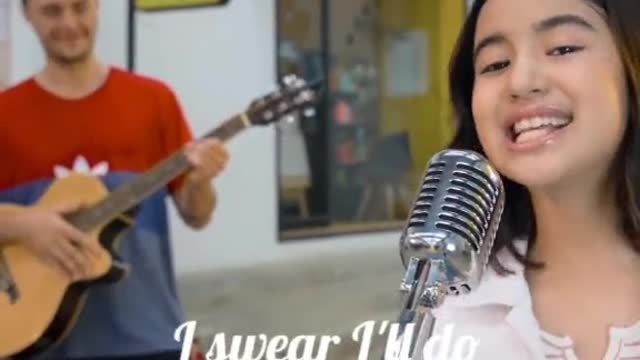 Beautiful girl singing song