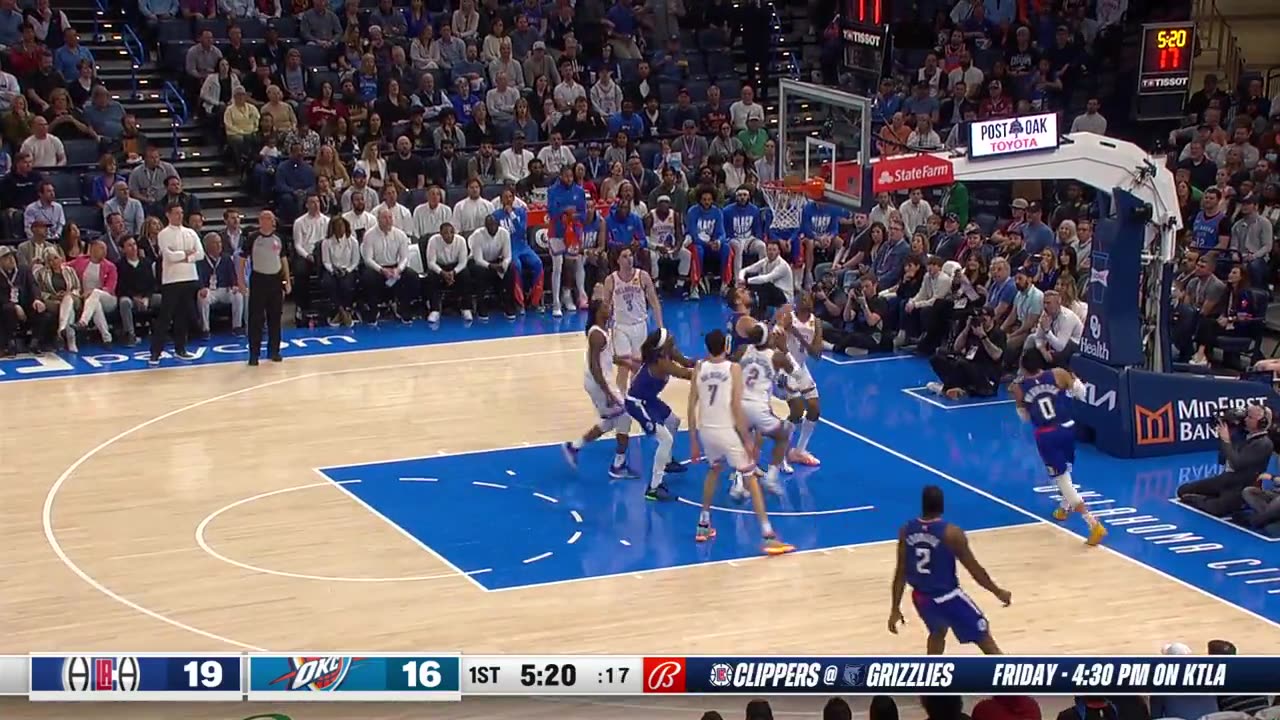 Westbrook IMPOSSIBLE to MARK! Crazy Reverse Layup! (Clippers Thunder)