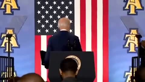 The moment Joe Biden shakes hands with the air after a speech