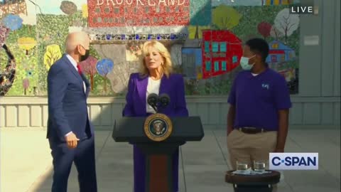 Joe Biden Wanders Off During Jill Biden's Speech