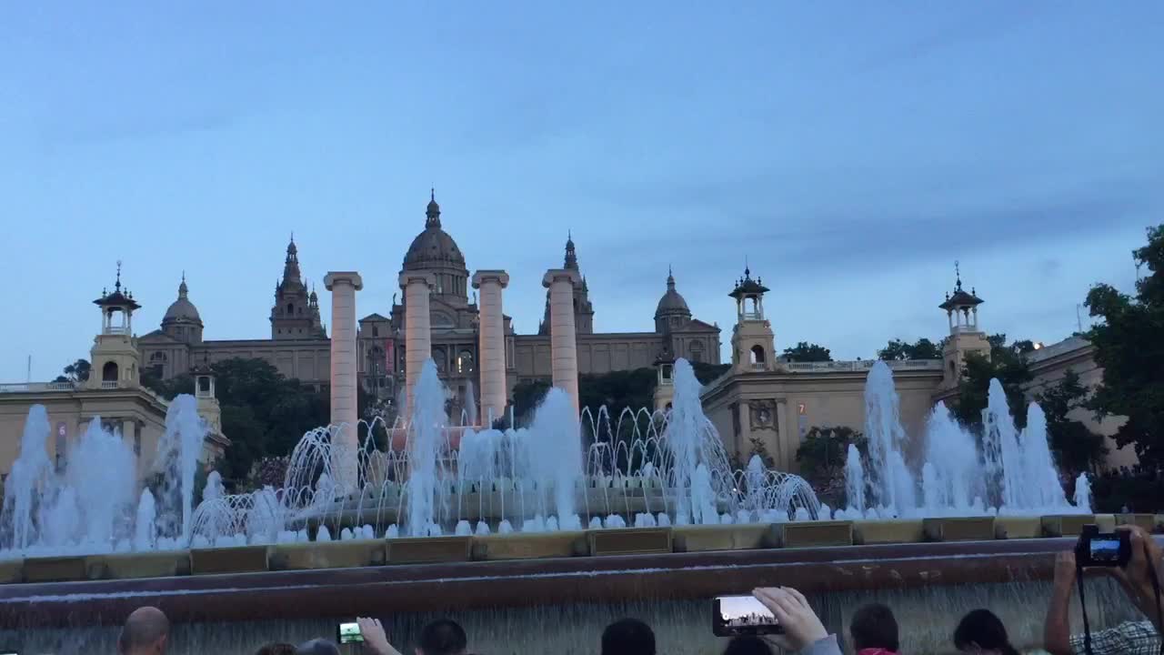 Start of the Magic fountain of Montjuïc