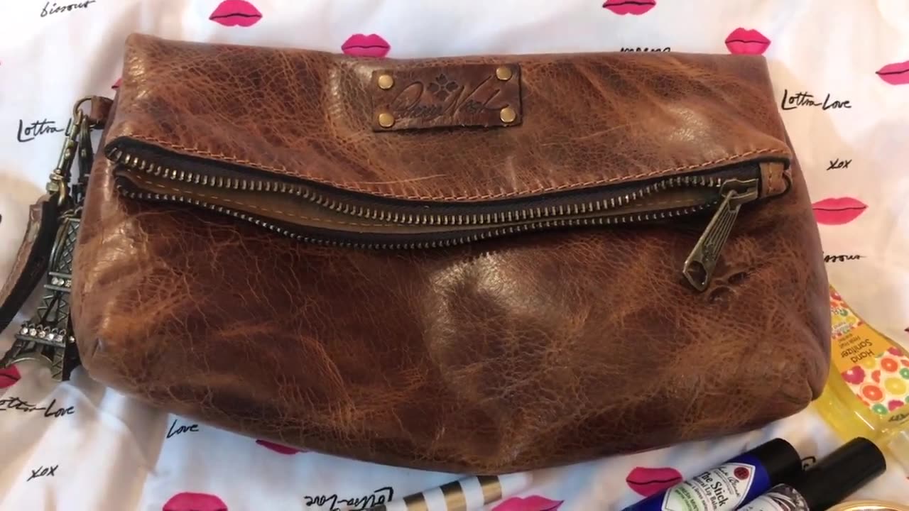 What's in my Patricia Nash Valerie Cognac Wristlet Clutch Bag