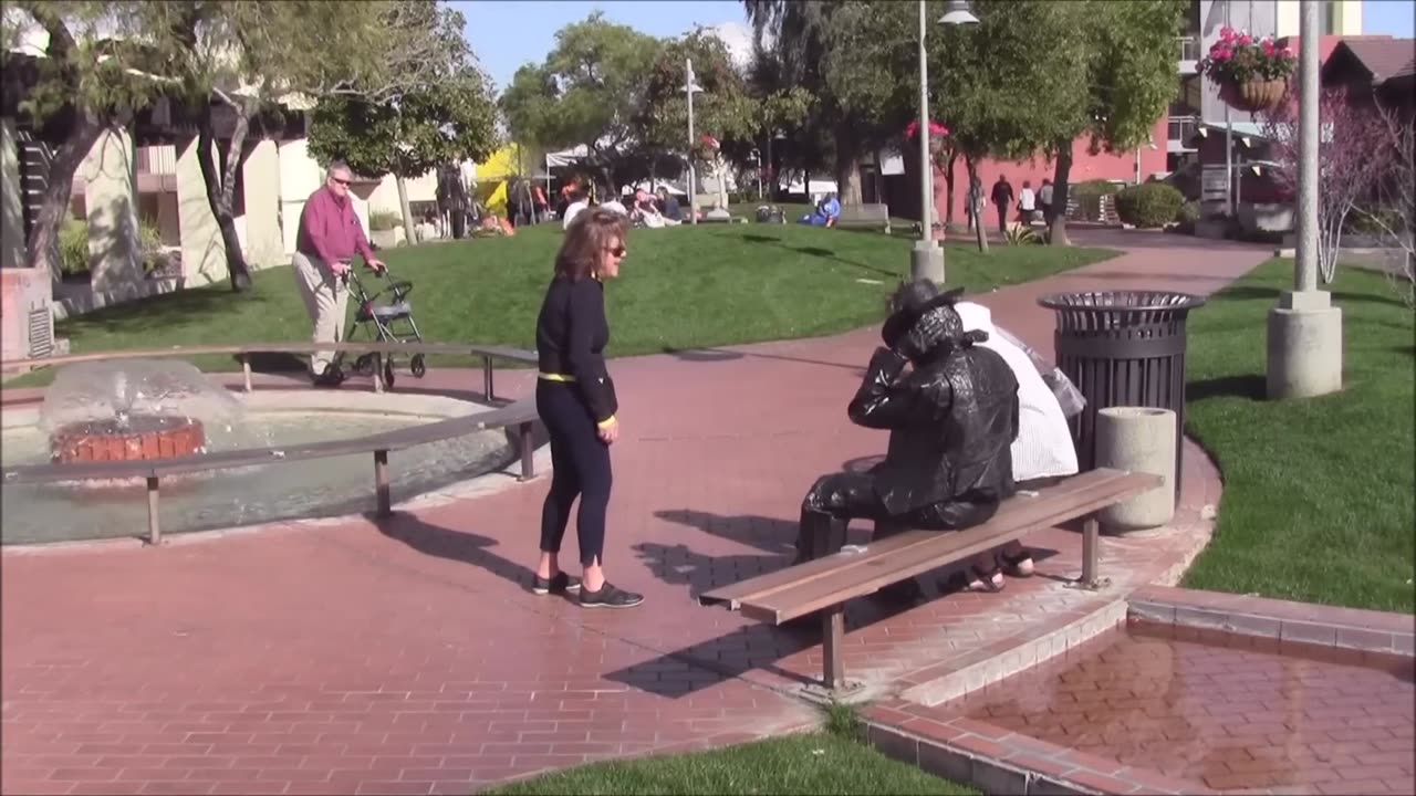 Bronze Cowboy spreading laughter! Statue Prank