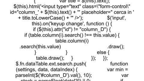 Jquery Datatables find range number in column