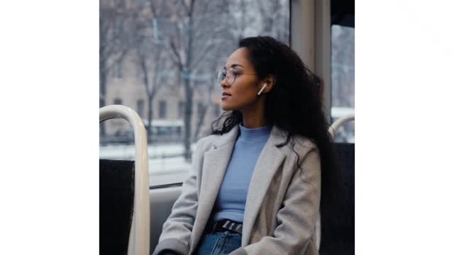 girl traveling on the train and remembering her great love that was left behind.