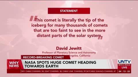 NASA spots huge comet heading towards Earth