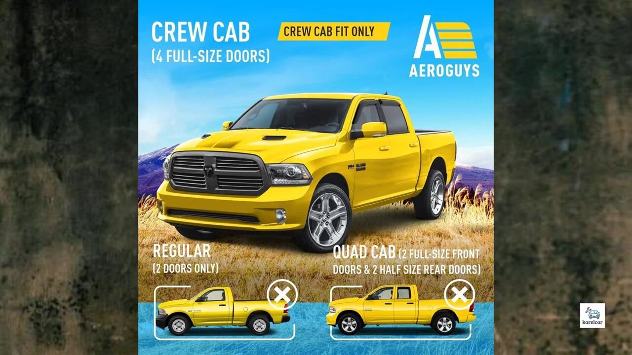 Review - Extra Durable Window Deflectors Tape-On Window Visors Rain Guards Fit for Dodge Ram
