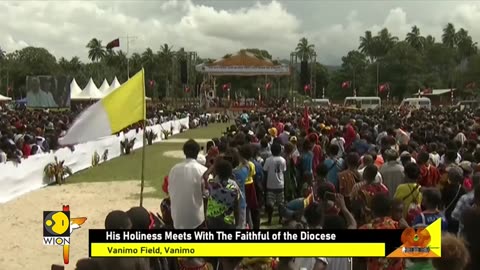 Pope celebrates holy mass in Papua Guinea, 35,000 people attend mass in port Moresby | WION