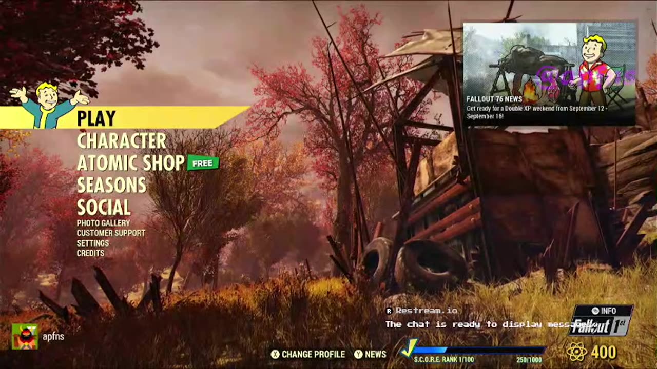 09-16-24 @apfns AM Shift on Twitch & YT Xbox Fallout 76