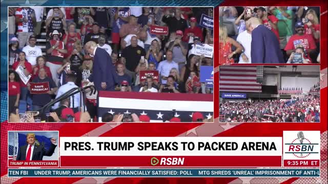 Trump Pennsylvania (closing) Speech 9/3/22 - hear the thunder in the background!