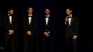 Federer attends gala dinner ahead of final match