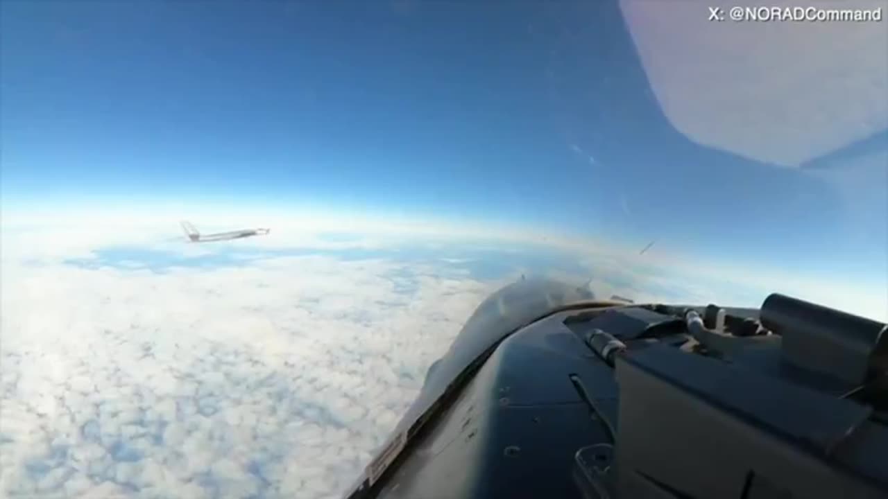 Russian aircraft comes really close to a U S fighter jet