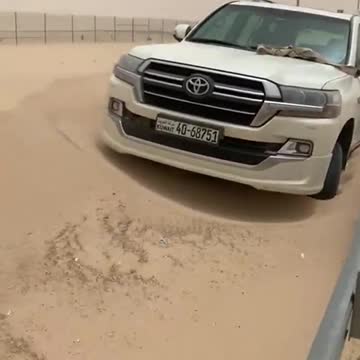 Sandstorm aftermath on highway ( Kuwait )