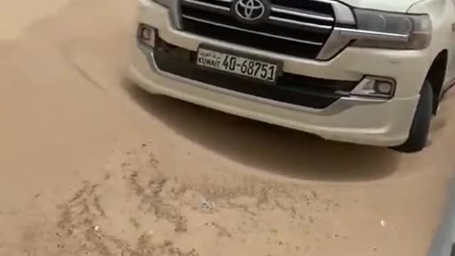 Sandstorm aftermath on highway ( Kuwait )