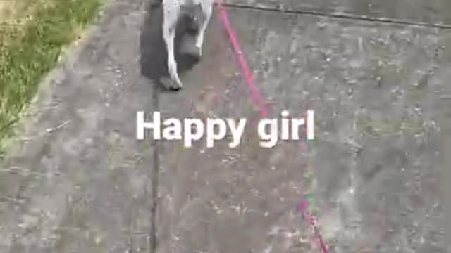 Princess being a happy girl on a walk