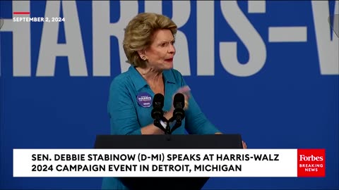 Debbie Stabenow Outlines What's At Stake For Voters During Harris-Walz Michigan Rally