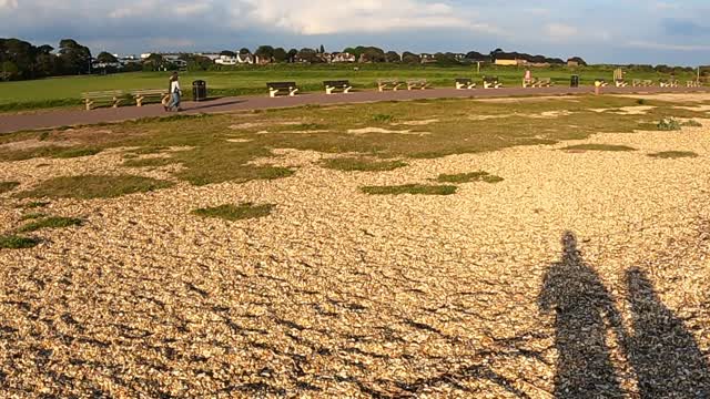 Walking along a beach in Hampshire. Speedlapse