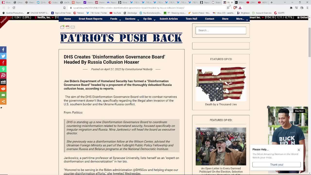 Biden DHS Launching “Disinformation Governance Board”*Over 100 "BUGS" Found in DHS*Impeachment???