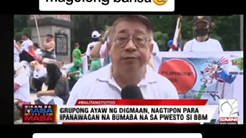 “Marcos Resign!” is the clamor of this group who are against a war with China.