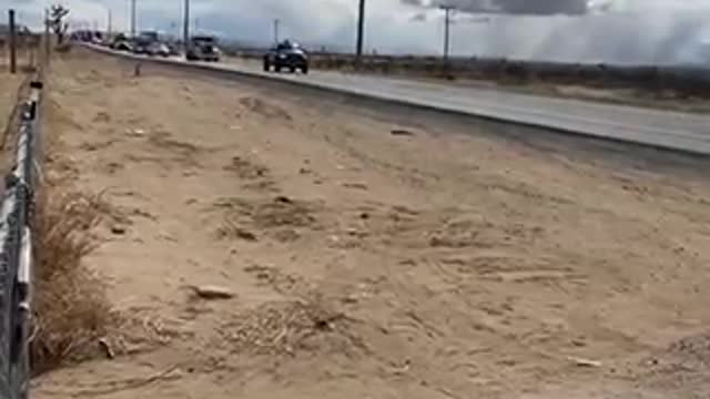 People’s Convoy took 45 minutes to pass his house in Adelanto, California