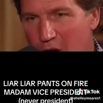 Tucker points out a 100% false accusation made by Kamala about Trump