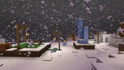 Harp, ice village, minecraft, music, ambience, snowfall