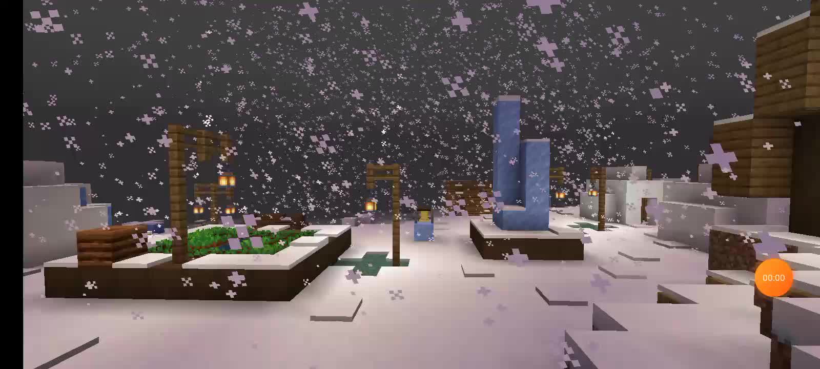 Harp, ice village, minecraft, music, ambience, snowfall