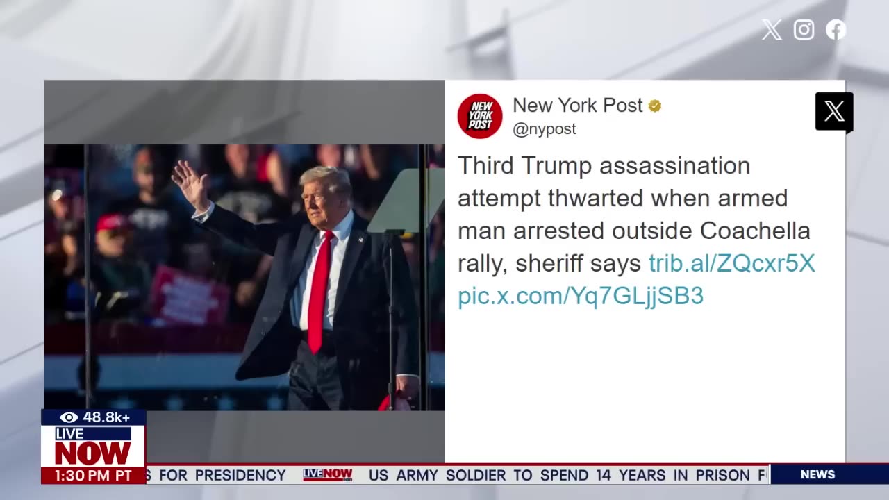 BREAKING: Third possible Trump assassination attempt thwarted, CA sheriff says