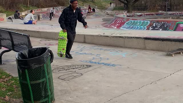 No comply fakie big spin