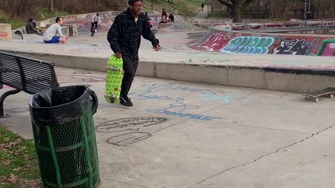 No comply fakie big spin