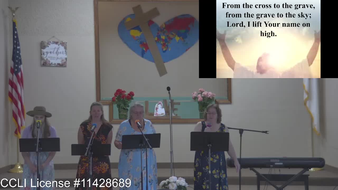 Moose Creek Baptist Church Sing “Lord I Lift Your Name on High” During Service 7-17-2022