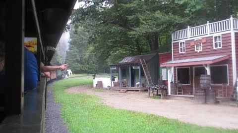 Steam Locomotive No.190 Climbing The Hill In The Rain At Tweetsie Railroad