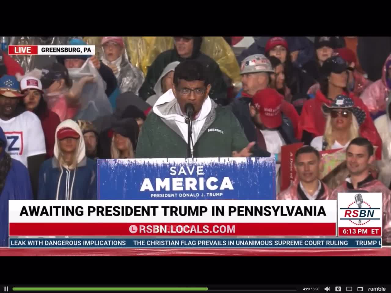5/6/22 Dinesh D’Souza Donald Trump’s Save America rally #2000Mules Say NO to Dr Oz