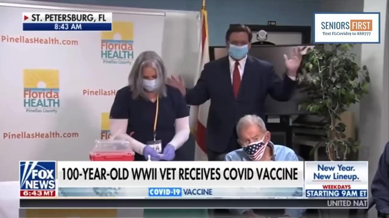 Ron DeSantis Used a 100 year Old WW-II Veteran Henry Sayler as an mRNA Vaccine Guinea Pig on Live TV