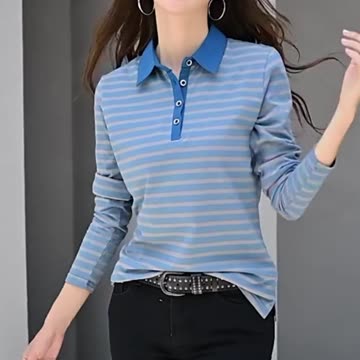 Spring Autumn Clothes Button Tee Shirt Femme