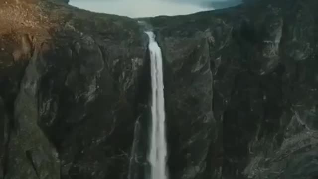 The famous Norwegian Vinnufossen waterfall