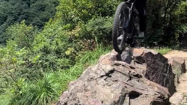 Challenging mountain biking