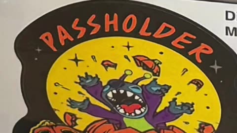 Walt Disney World Passholder Stitch and Pumpkin Halloween Vinyl Diecut Magnet