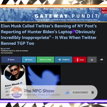 Elon Musk Calls Out Twitter Staff For Covering Up The Hunter Biden Laptop Story